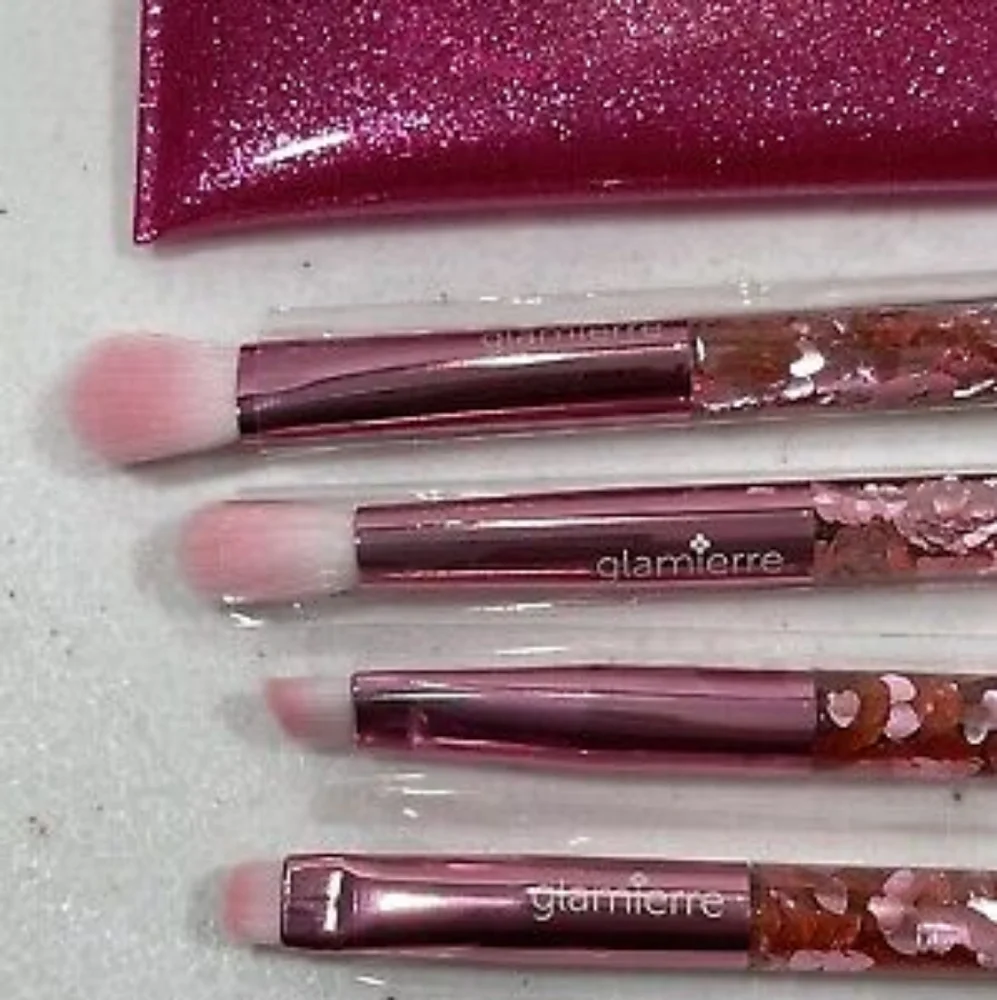 glamierre - Pink Glittery Eye Makeup Brush Set (4)